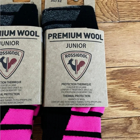 New bundle 2 pairs Rossignol WOMEN'S PREMIUM WOOL SKI SOCKS jr sz XXS size 2-3.5 - Picture 2 of 8